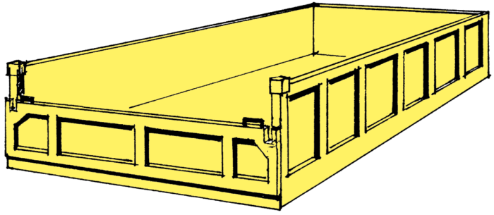 Flachcontainer 6_7 m3_gelb